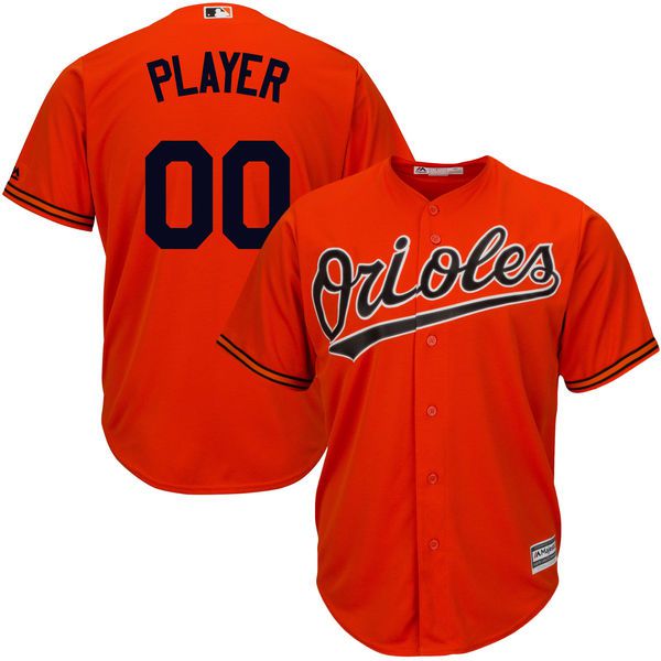 Men Baltimore Orioles Majestic Orange Cool Base Custom MLB Jersey->customized mlb jersey->Custom Jersey